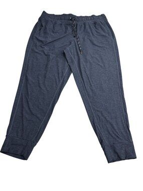 FLX Mens XL Navy Blue Joggers Recycled Polyester Spandex Elastic Waist Drawstrin